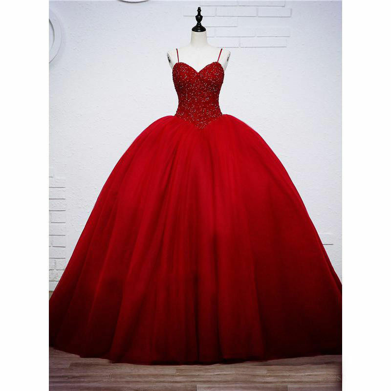 red quineanera dress,custom made quinceanera dress,tulle skirt quinceanera dress,ball gowns with trains quinceanera dress,