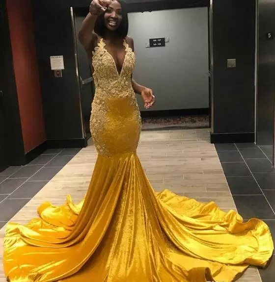 gold evening dress,yellow evening dress,african evening dress,african american formal dress,african pageant dress,long formal mermaid dress,mermaid style evening dress,mermaid dress with train,mermaid evening dress,high neck cocktail evening dress,halter neck evening dress,v neck evening dress,velvet evening dress,velvet evening gown,velvet evening gown long,velvet formal gown,crystal evening dress,