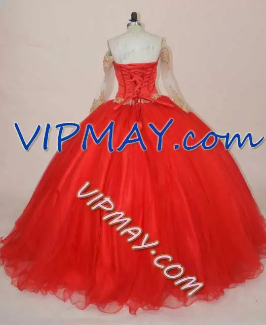 vintage inspired party dress,red and gold quinceanera dress,red quinceanera with gold embroidery,red quinceanera dress,removable skirt quinceanera dress,long sleeve special occasion dress,pretty quinceanera dress long sleeve,quinceanera dress with long sleeves,long sleeves quinceanera dress,quinceanera dress long sleeves,