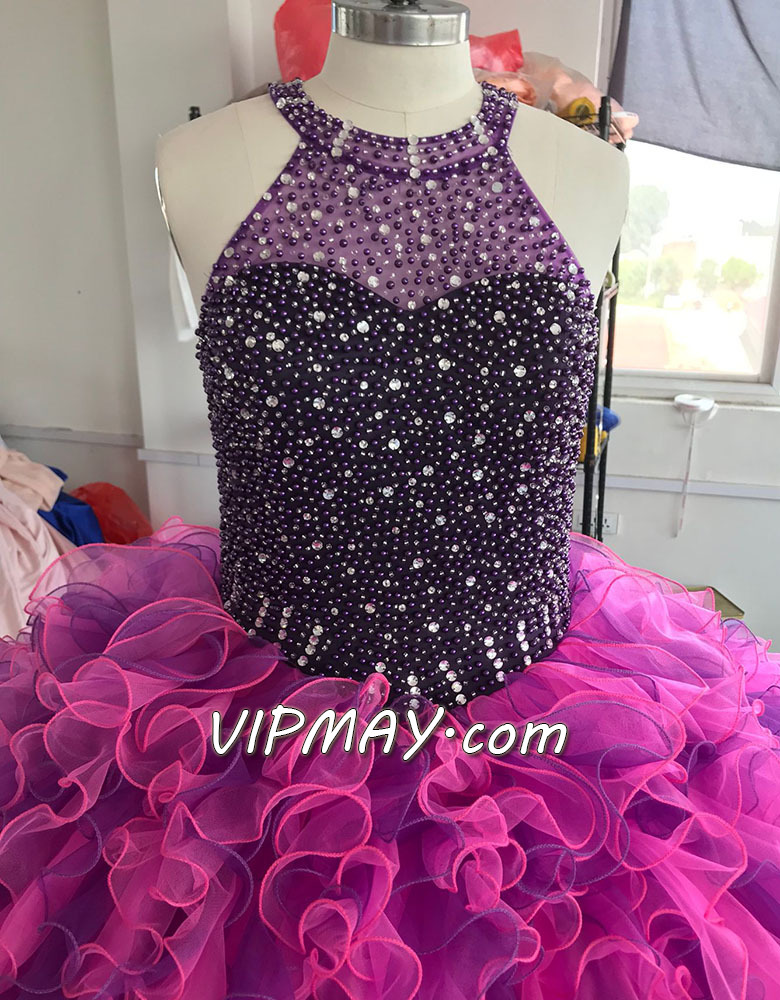 two tone quinceanera dress,customize your own quinceanera dress,customize quinceanera dress online,fully beaded pageant gown,beaded top quinceanera dress,quinceanera dress with ruffles,most elegant quinceanera dress,chinese quinceanera dress factory,very ornate quinceanera dress wholesale,wholesale quinceanera dress factory,dark purple quinceanera dress,purple quinceanera dress,halter high neck quinceanera dress with bling,halter neckline quinceanera dress,open back quinceanera dress,