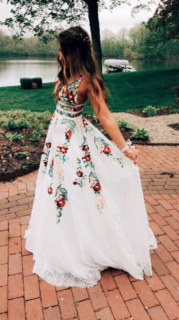 cheap white lace prom dress,white prom dress with lace,sexy prom dress,floral special occasion prom dress,floral applique prom dress,backless prom open back dress,criss cross back prom dress,prom dress with deep v neck,cut out backs prom dress,long prom dress with straps,cheap long lace prom dress,sexy lace party dress,embroidery sweet 16 dress,