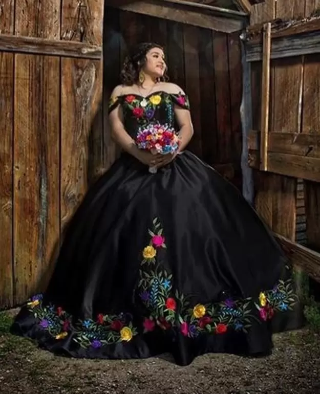 quinceanera dress customizer,black charro quinceanera dress,off the shoulder quinceanera dress,floral embroidery quinceanera dress,charro quinceanera dress nina chita,charro collection quinceanera dress,bolero jacket quinceanera dress,satin quinceanera dress,quinceanera dress online creator,