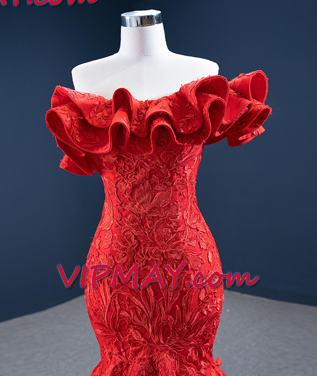 prom dress with lace overlay,off the shoulder mother of the bride dress,red off shoulder prom dress,long fitted mermaid prom dress,red mermaid prom dress,beautiful mermaid prom dress,elegant off shoulder prom dress,elegant mermaid prom dress,