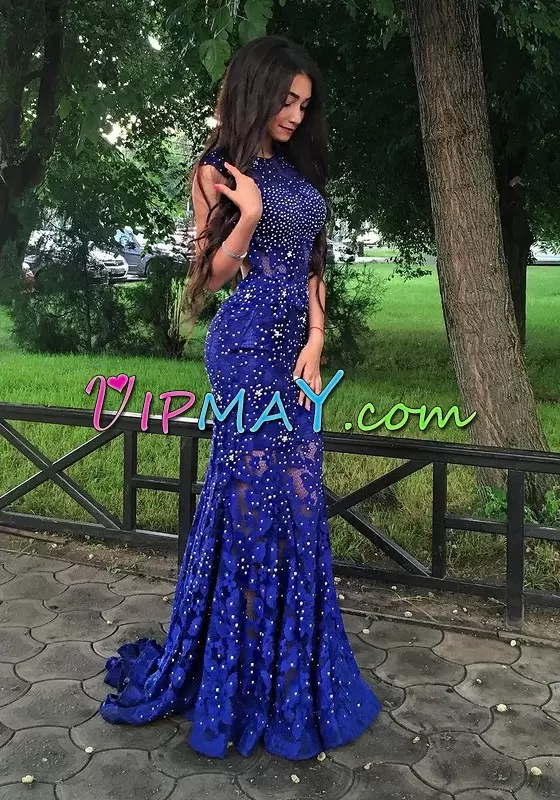 illusion open back prom dress,beaded open back prom dress,fully beaded pageant gown,fully beaded prom dress,long beaded prom dress,full length lace prom dress,long fitted mermaid prom dress,beaded mermaid prom dress,mermaid prom dress with open back,royal blue mermaid prom dress,royal blue fitted prom dress,royal blue sparkly prom dress,royal blue floor length prom dress,