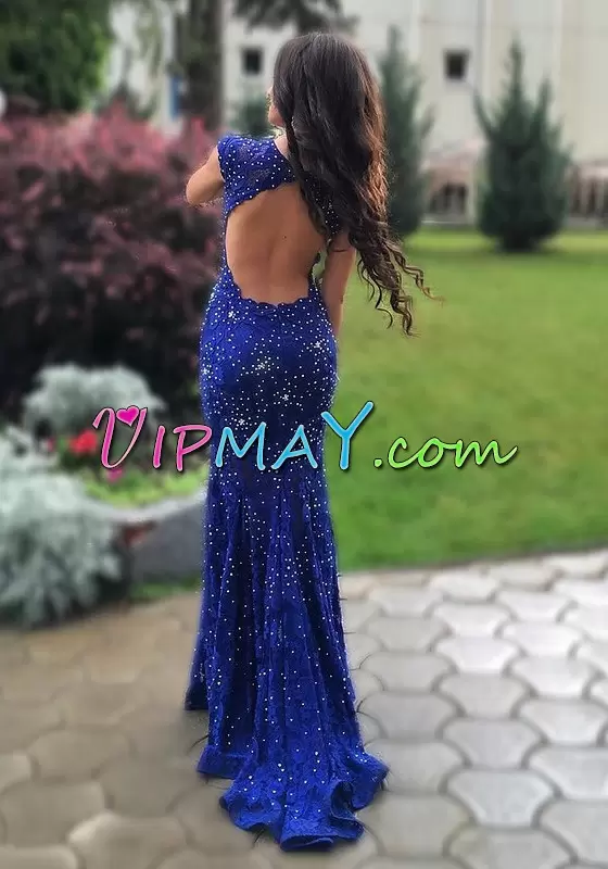 illusion open back prom dress,beaded open back prom dress,fully beaded pageant gown,fully beaded prom dress,long beaded prom dress,full length lace prom dress,long fitted mermaid prom dress,beaded mermaid prom dress,mermaid prom dress with open back,royal blue mermaid prom dress,royal blue fitted prom dress,royal blue sparkly prom dress,royal blue floor length prom dress,