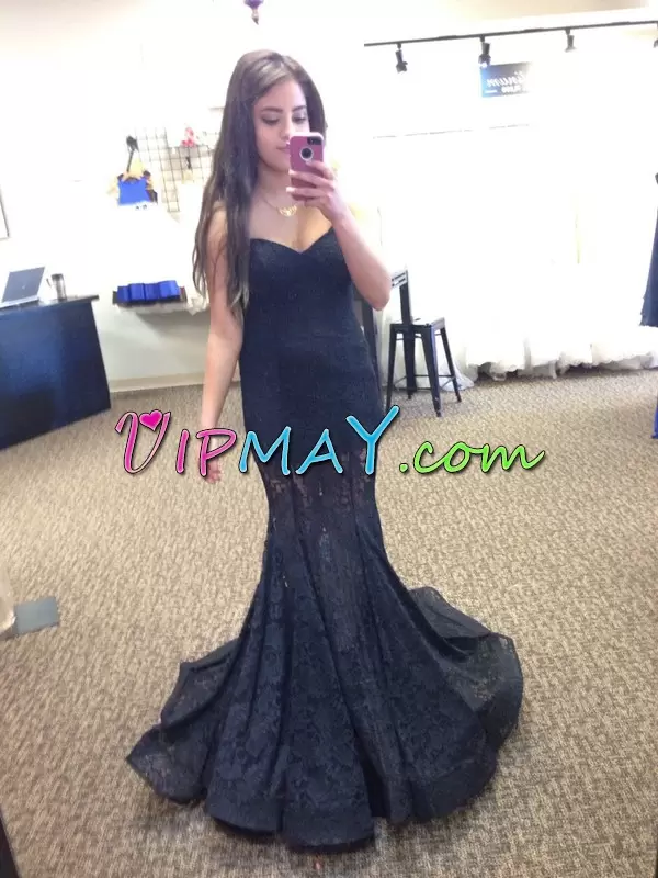 Exquisite Navy Blue Homecoming Dress Online Prom and Party and Military Ball with Lace and Ruching Sweetheart Sleeveless Lace Up