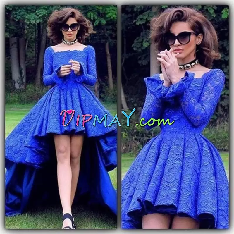 royal blue long homecoming dress,