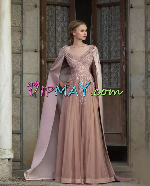 beautiful pink prom dress,pink pageant dress,floor length cape prom dress,prom dress with cape,