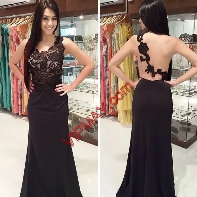 Discount One Shoulder Homecoming Dresses Lace Black Chiffon