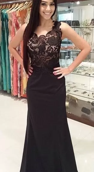 Discount One Shoulder Homecoming Dresses Lace Black Chiffon