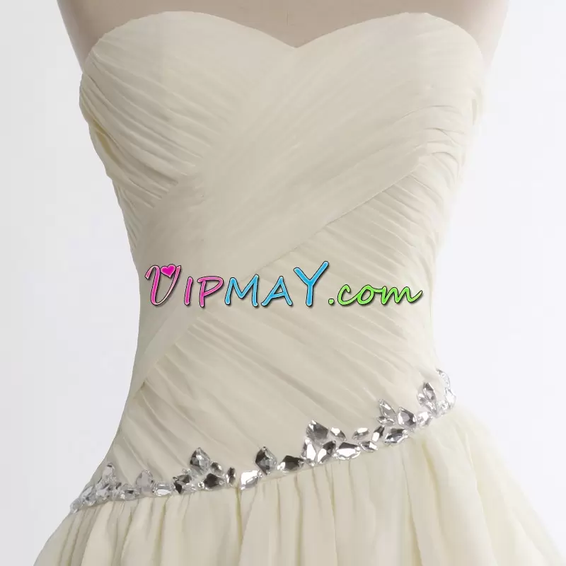 New Style Sleeveless Sweetheart Zipper Asymmetrical Beading and Ruching Homecoming Dresses Sweetheart