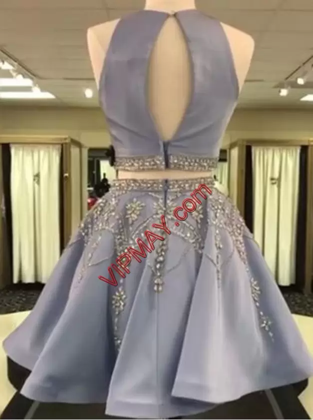 two piece prom dress,light blue prom dress,pale blue prom dress,short prom dress,mini length prom dress,cheap two piece short prom dress,two piece short cocktail dress,two pieces short prom dress,two piece knee length prom dress,two pieces prom dress,halter top short prom dress,