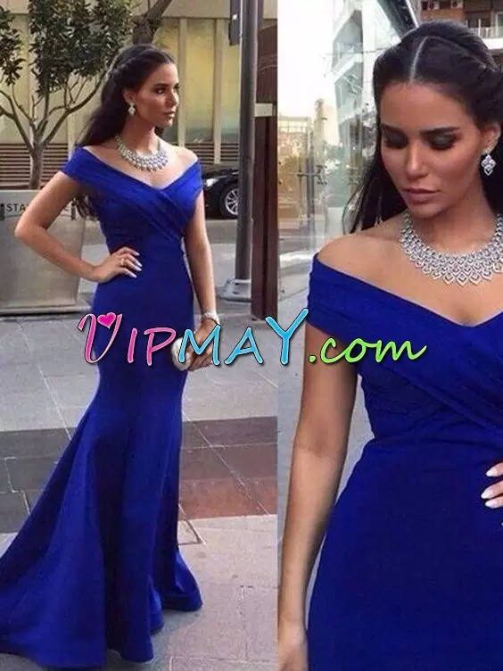 royal blue long homecoming dress,