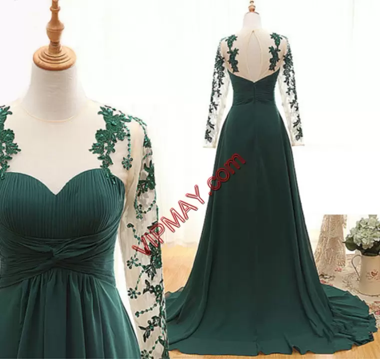 Sleeveless Satin and Chiffon and Tulle Floor Length Sweep Train Lace Up Homecoming Dress in Black with Beading and Lace