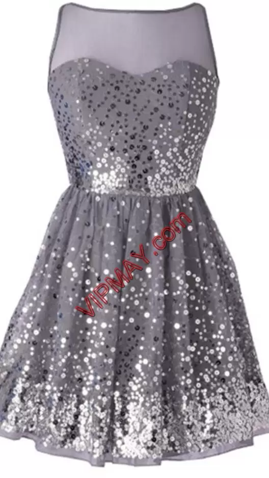 Sleeveless Mini Length Homecoming Gowns and Sequins