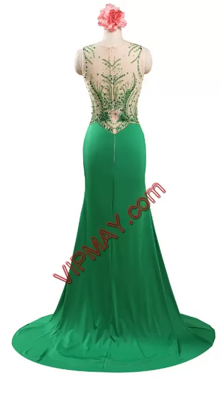 Extravagant Dark Green Sweetheart Neckline Beading and Lace Sleeveless Lace Up