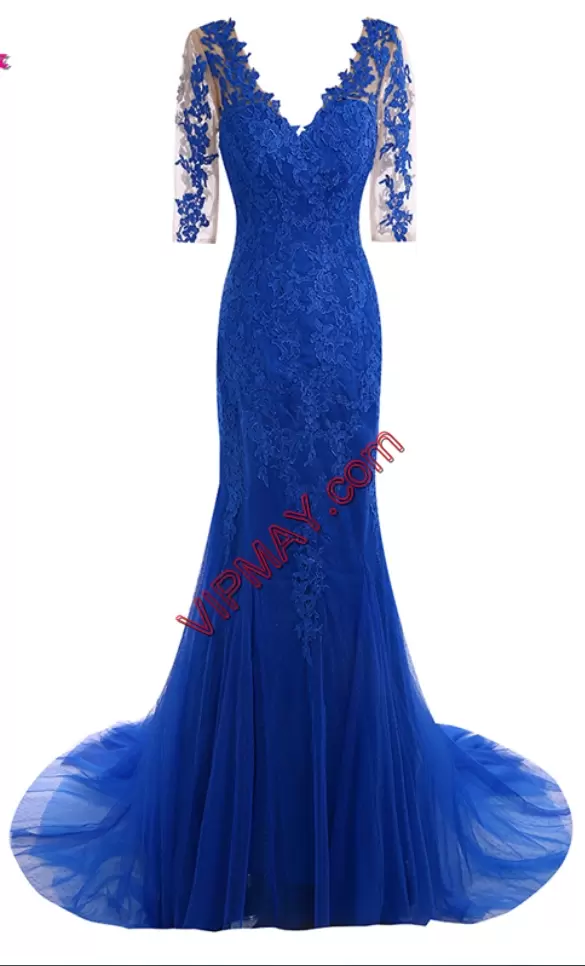 royal blue long homecoming dress,