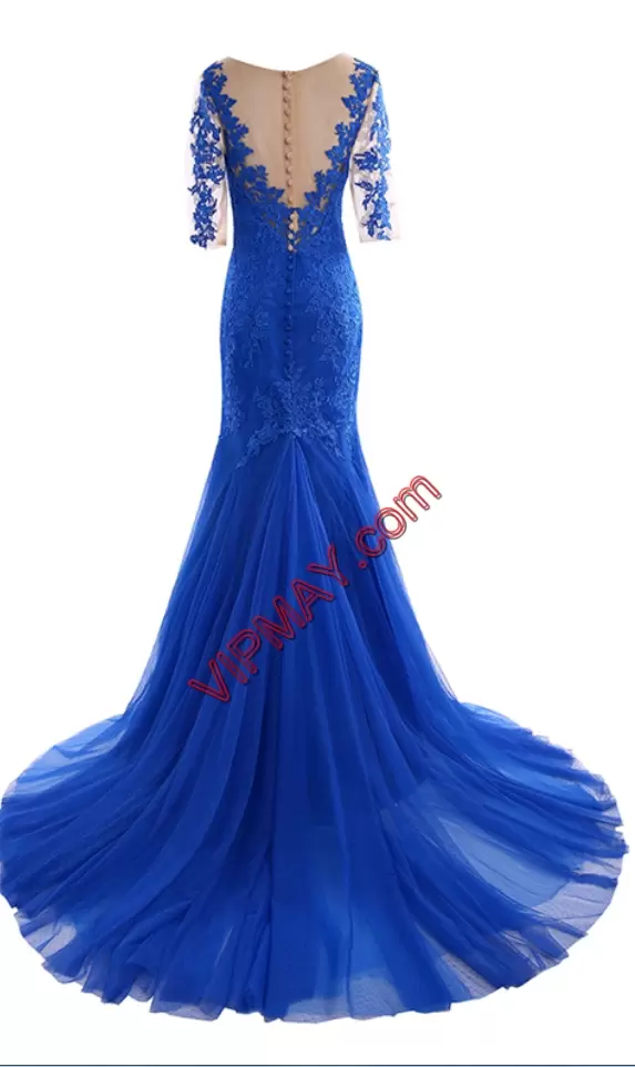 royal blue long homecoming dress,