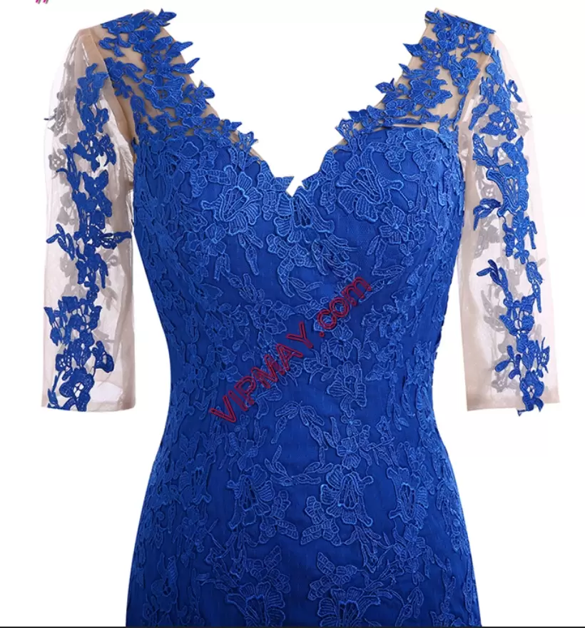 royal blue long homecoming dress,