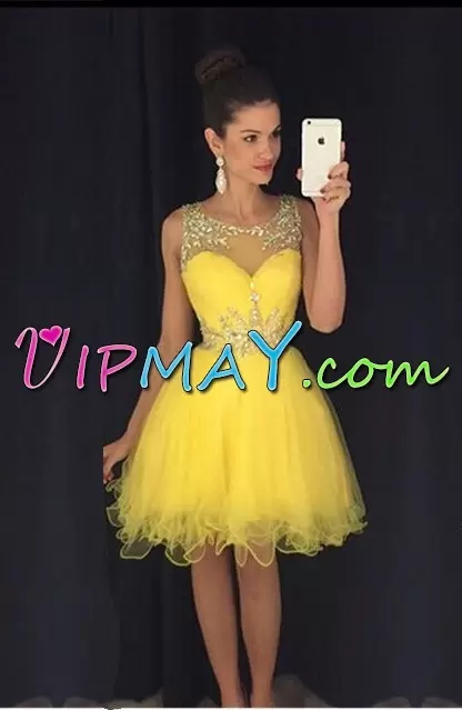 Hot Selling Mini Length A-line Sleeveless Apple Green Prom Party Dress Lace Up