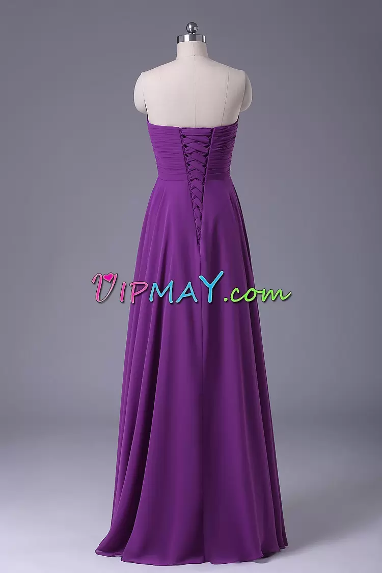 Custom Made Sleeveless Sweetheart Beading and Ruching Lace Up Evening Dress