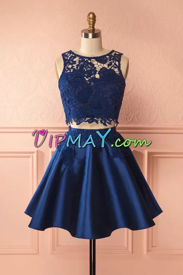 Lace Homecoming Dress Online Royal Blue Zipper Sleeveless Mini Length