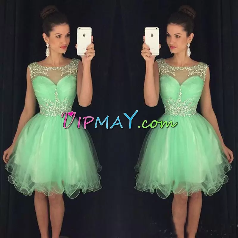 Beading Homecoming Dress Sleeveless Mini Length Prom Dress