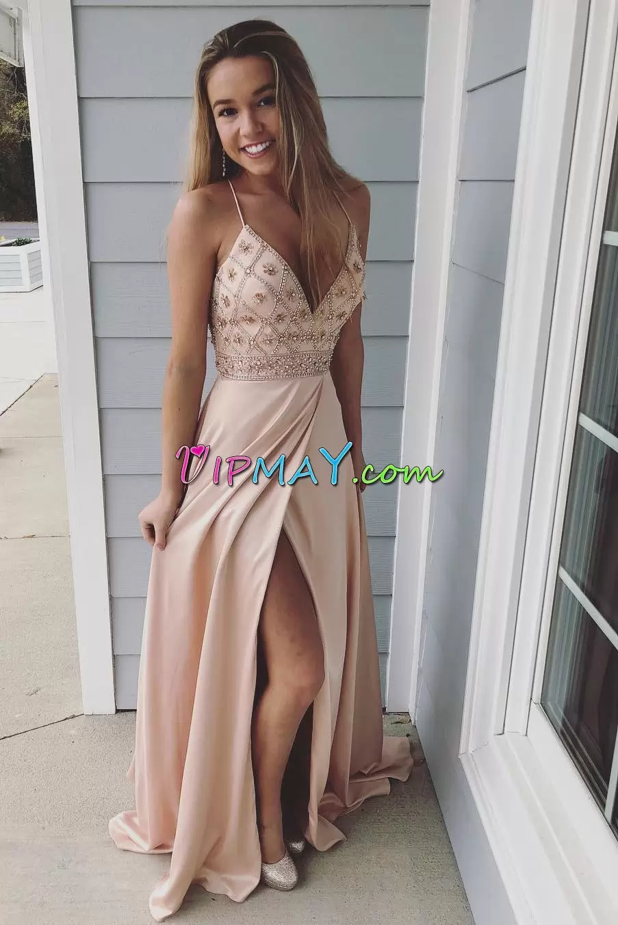 Discount A-line Sleeveless Pink Homecoming Dress Online Sweep Train Backless