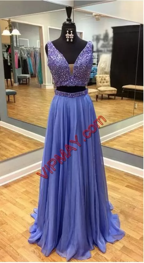 Fashion Yellow V-neck Lace Up Beading Prom Evening Gown Sleeveless