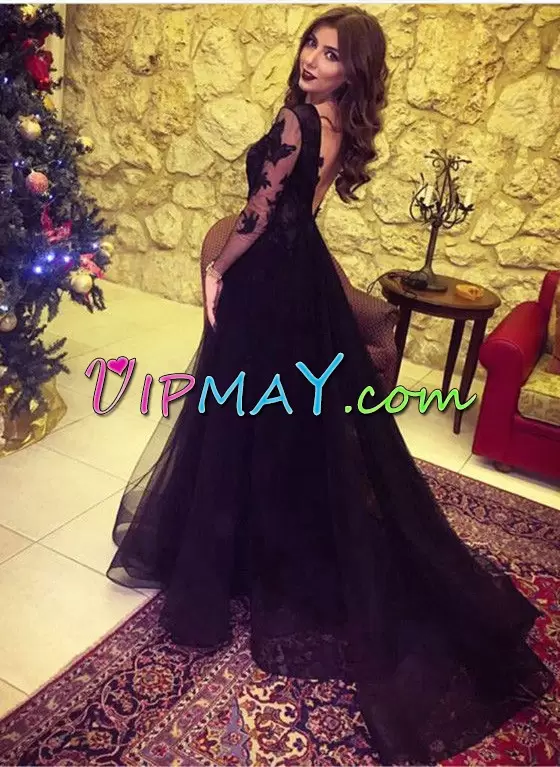 Captivating Black Homecoming Dress Online Sweetheart Long Sleeves Brush Train Backless