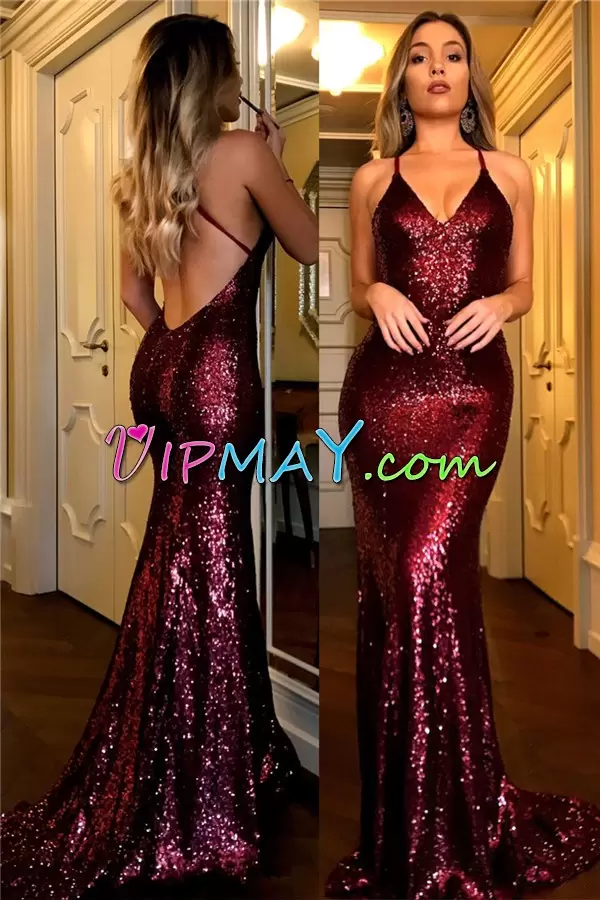 Flare Burgundy Halter Top Cross-Criss Backless Bodycon Homecoming Dress