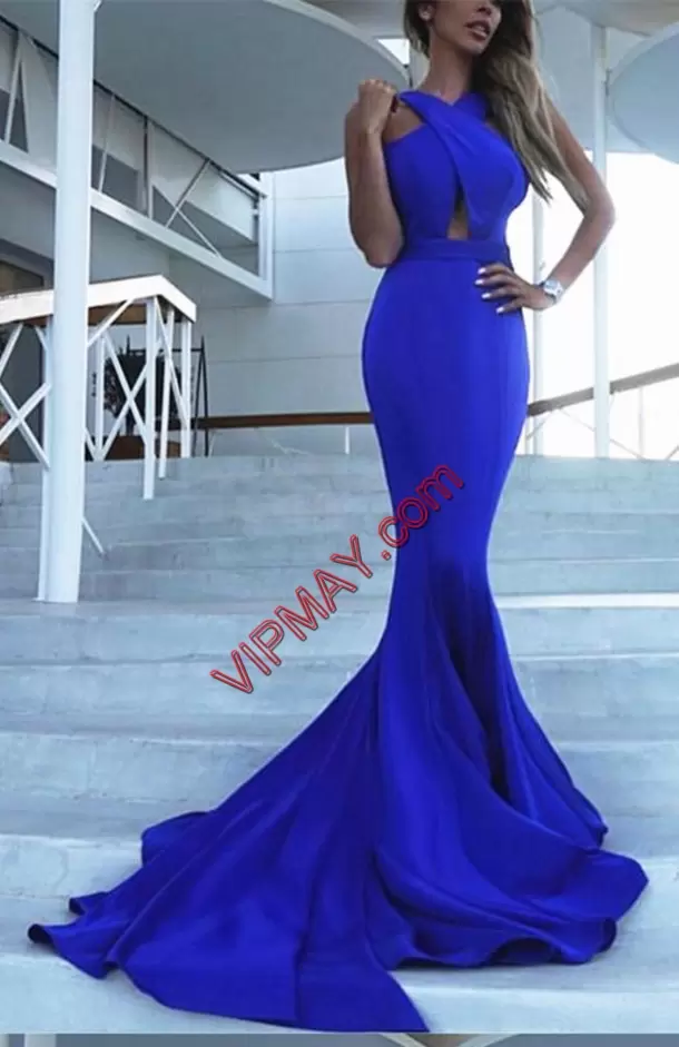 royal blue long homecoming dress,