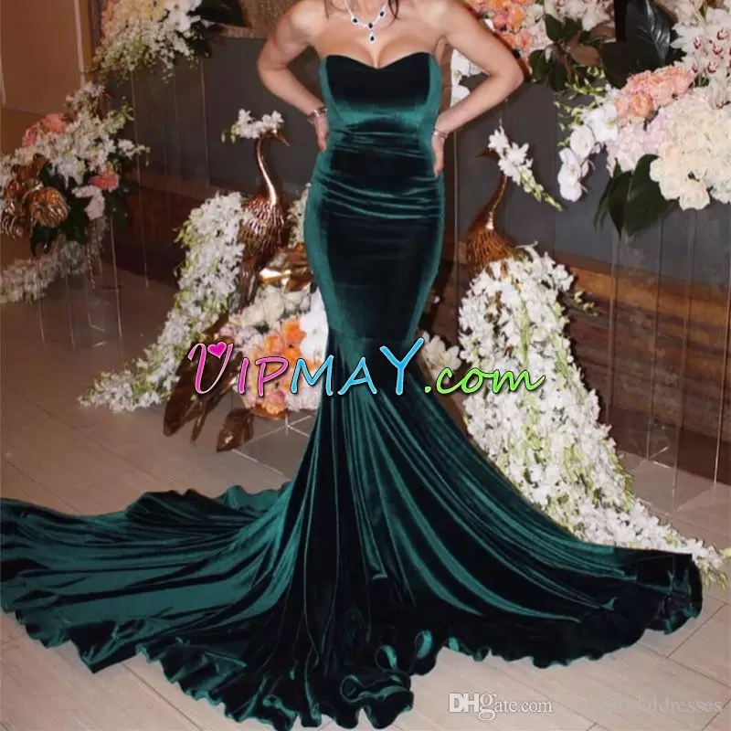 Gorgeous Black Sleeveless Satin Sweep Train Lace Up Evening Outfits for Prom and Party