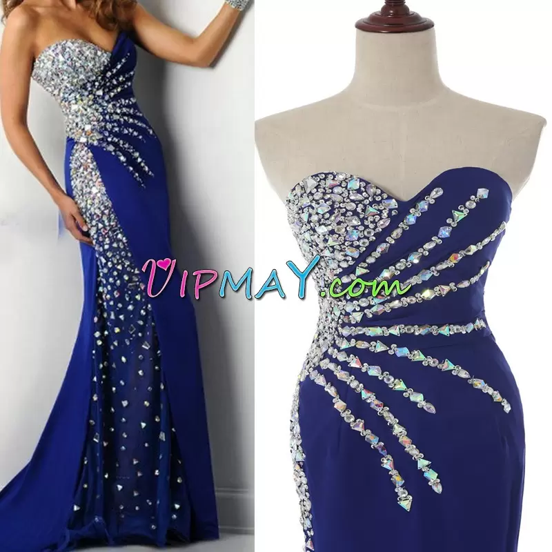 royal blue long homecoming dress,