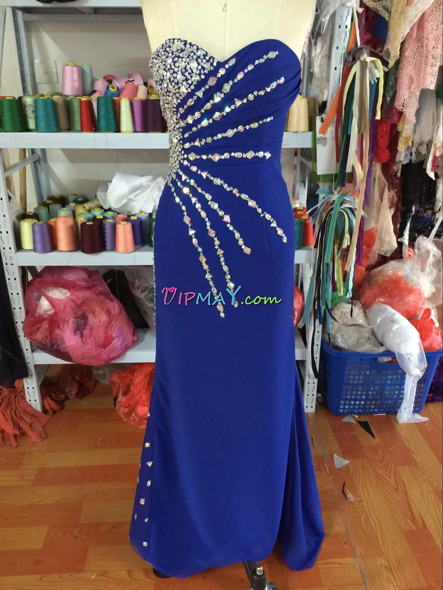 royal blue long homecoming dress,