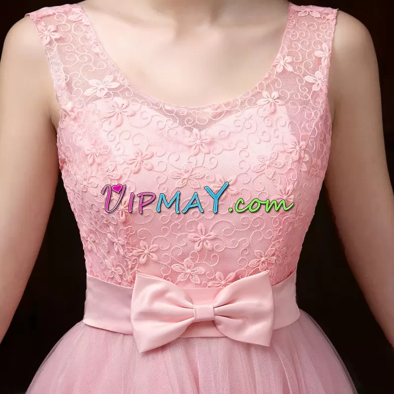 Exquisite Mini Length Pink Homecoming Dress Online Scoop Sleeveless