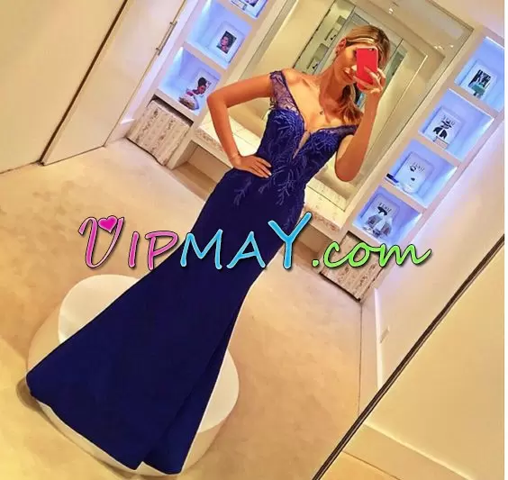 royal blue long homecoming dress,