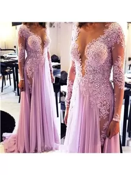 Dark Purple V-neck Neckline Beading and Lace Prom Evening Gown Sleeveless Lace Up