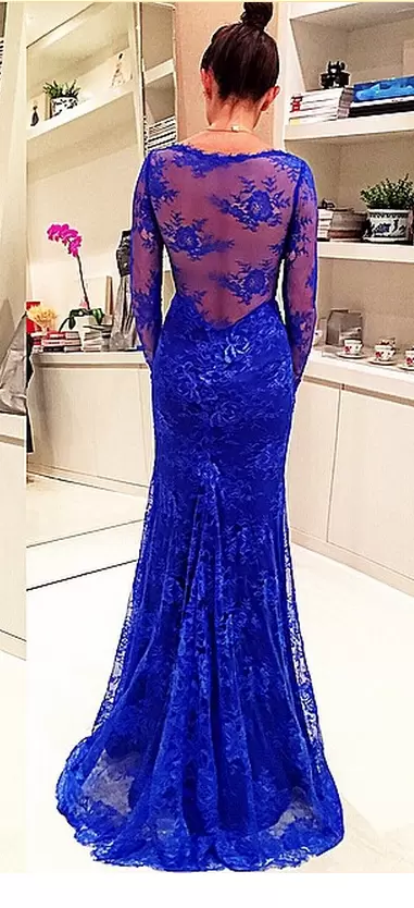 royal blue long homecoming dress,