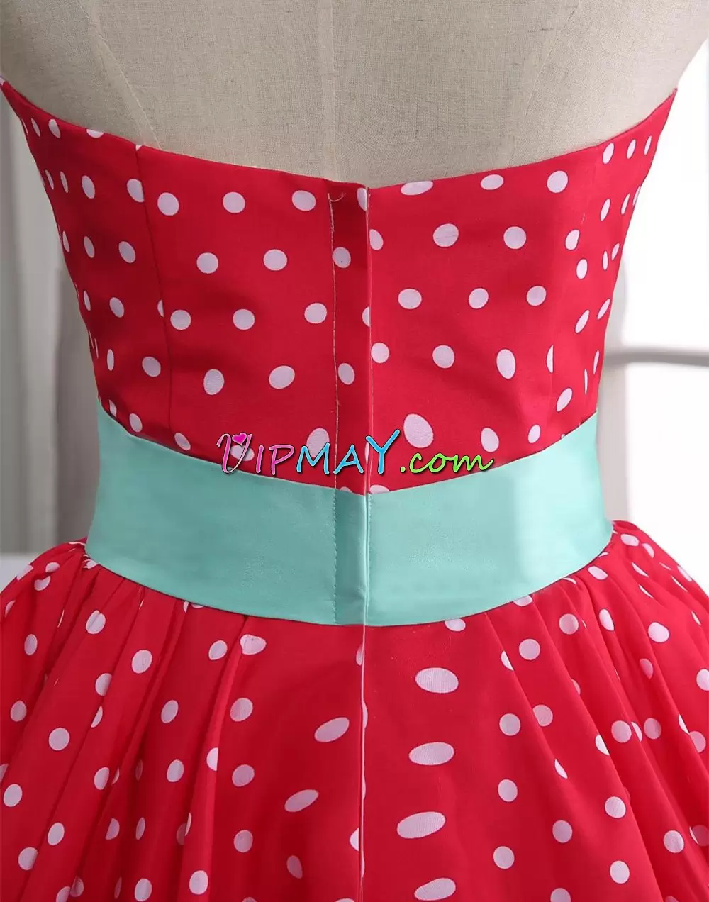 Cheap Sweetheart Sleeveless Zipper Red And Black Satin and Tulle Belt