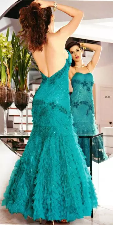 Lace Sweetheart Sleeveless Backless Appliques and Ruffled Layers Prom Evening Gown in Teal