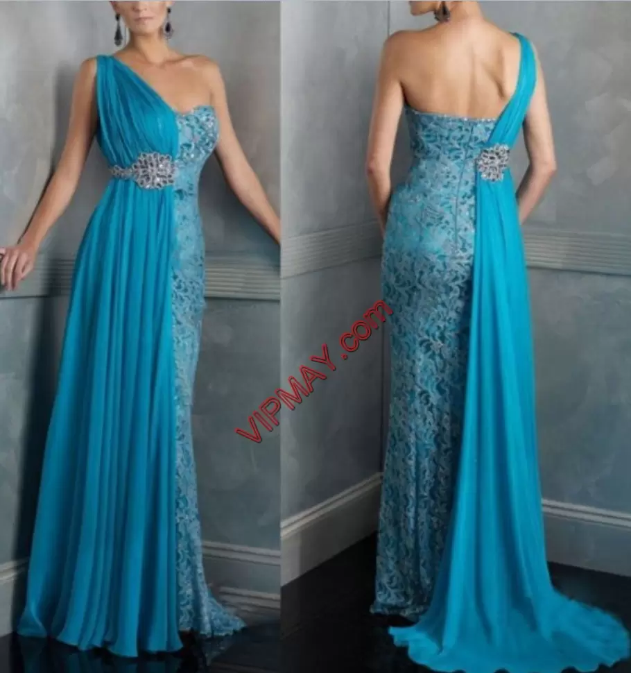 one shoulder floor length prom dress,one shoulder long formal dress,popular prom dress sites,prom dress with little train,lace and chiffon prom dress,long lace and chiffon prom dress,lace and chiffon mother of the bride dress,