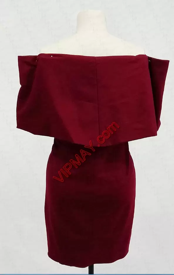 Dynamic Burgundy Sleeveless Ruching Mini Length Hoco Dress