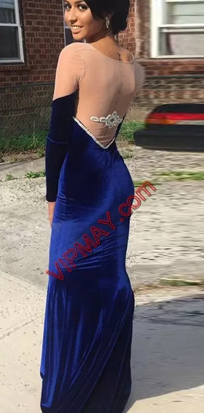 royal blue long homecoming dress,