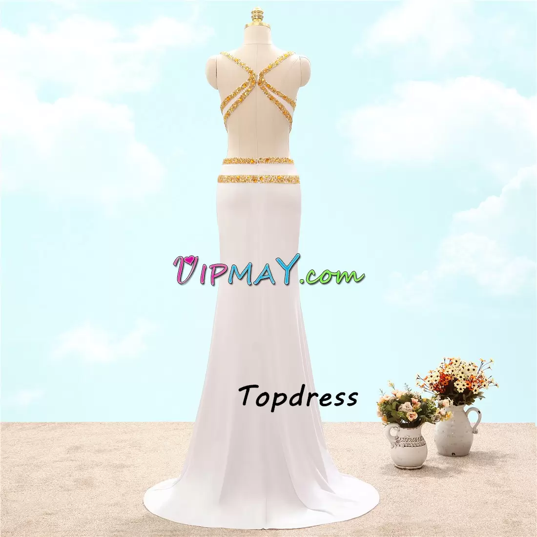 Delicate Yellow Sleeveless Floor Length Beading and Lace Backless Homecoming Dress Online V-neck