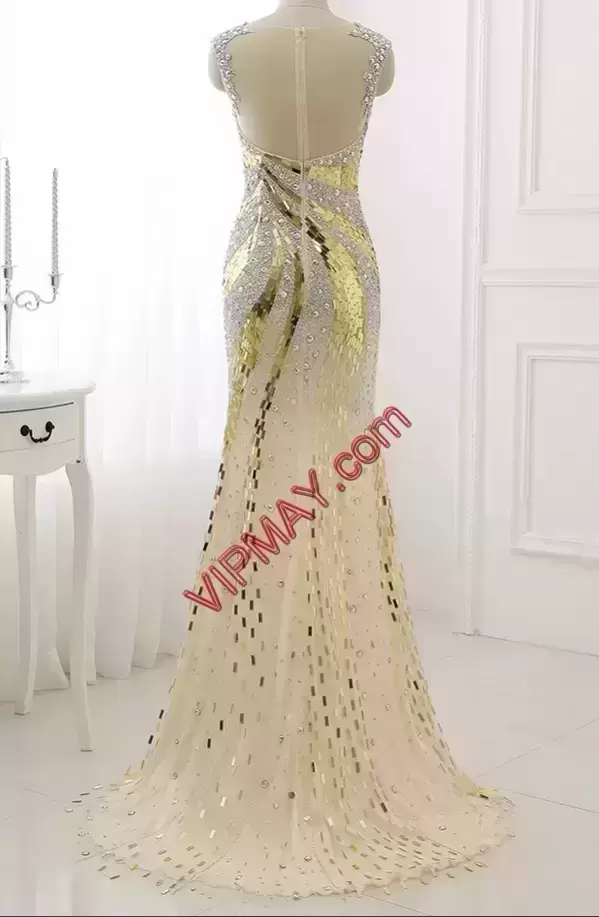 Multi-color Mermaid Beading and Sequins Homecoming Dress Online Zipper Sleeveless
