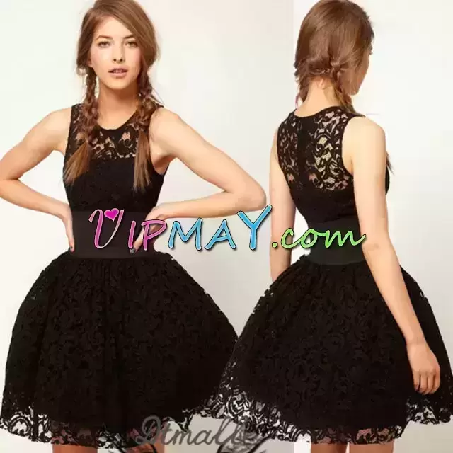 Lovely Black Sweetheart Lace Up Beading and Lace Prom Homecoming Dress Sleeveless