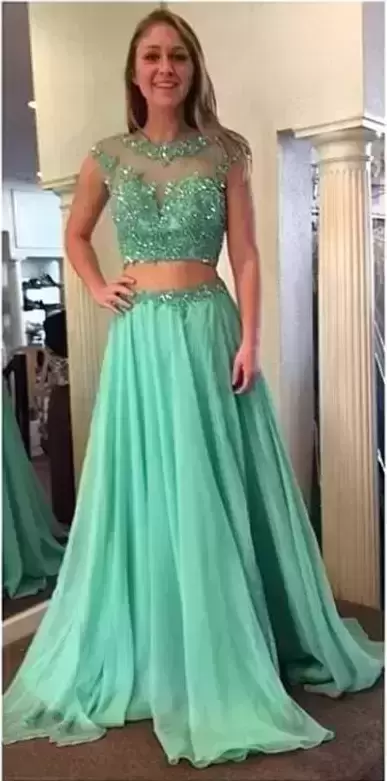 Comfortable Green Homecoming Dress Prom and Party with Beading and Appliques and Pleated Scoop Sleeveless Backless