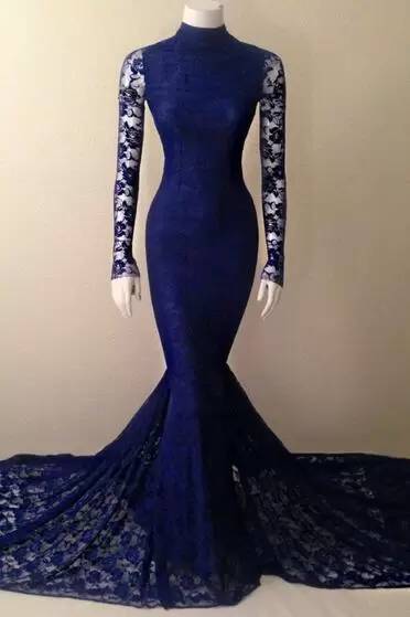 Floor Length Clasp Handle Dress for Prom Royal Blue for Prom and Party and Beach and Wedding Party with Beading and Lace