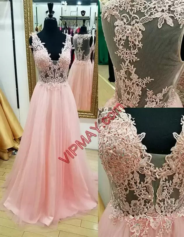 Top Selling Sleeveless Tulle Mini Length Backless Homecoming Party Dress in Pink with Lace